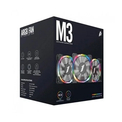 1STPLAYER M3 ARGB 3 in 1 Combo Casing Cooling Fan with Controller and Hub