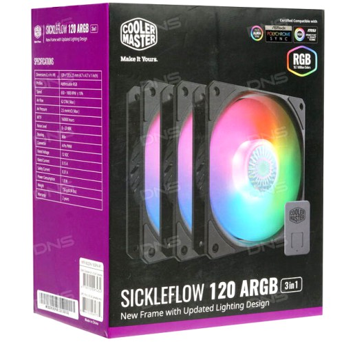 Cooler Master SickleFlow 120 ARGB Fan (3-Pack) Cooler Master SickleFlow 120 ARGB Fan (3-Pack)