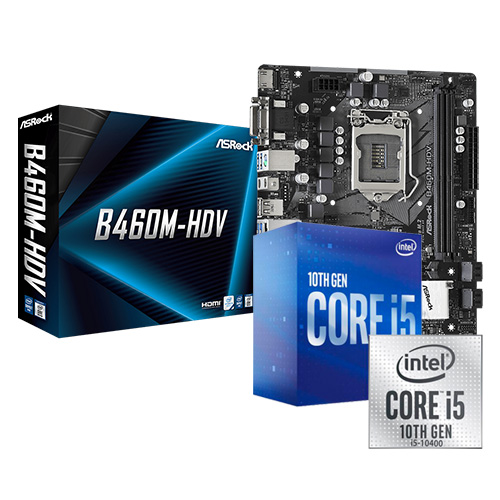 Intel 10th gen core i5-10400 With Asrock B460M-HDV Motherboard Processor Combo