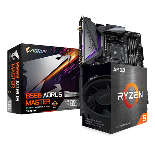 AMD RYZEN 5 5600X with Gigabyte B550 AORUS MASTER Motherboard Processor Combo