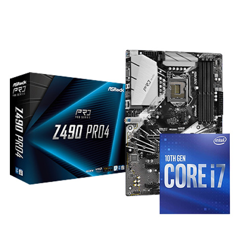 Intel 10th gen core i7-10700 With ASRock Z490 Pro4 Motherboard Processor Combo