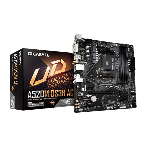 GIGABYTE A520M DS3H AC AM4 AMD 520 ATX Motherboard