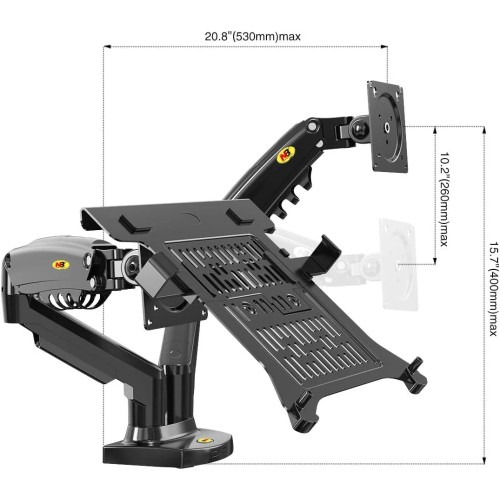 North Bayou F160-FP Laptop Mount with Adjustable Tray for 10-17”Notebook, Full Motion Arm North Bayou F160-FP Laptop Mount with Adjustable Tray for 10-17”Notebook, Full Motion Arm