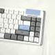 DUSTSILVER K84 GREY WHITE BLUE 75% RGB BACKLIT MECHANICAL KEYBOARD (RED SWITCH)