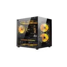 Power Train PT-G555B Mini Tower Micro-ATX Gaming Desktop Case Black