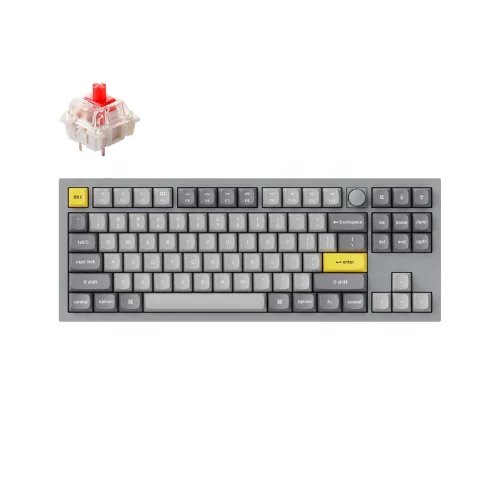 Keychron Q3 Hot-Swappable Red Switch Knob QMK Custom Mechanical Keyboard Keychron Q3 Hot-Swappable Red Switch Knob QMK Custom Mechanical Keyboard