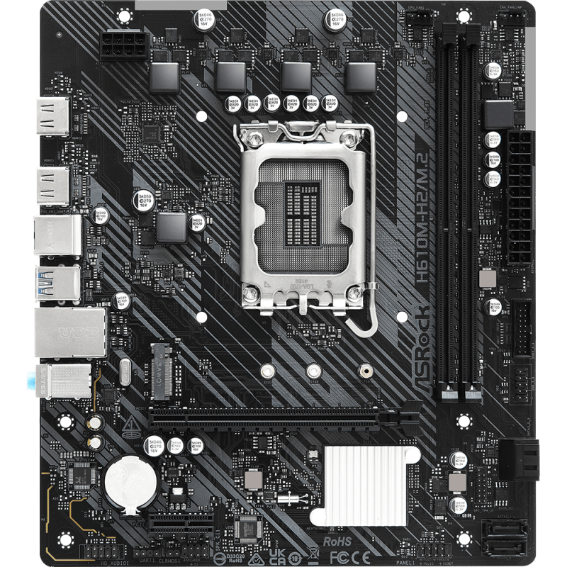 ASROCK H610M-H2/M.2 14th, 13th and 12th Gen mATX DDR4 Motherboard