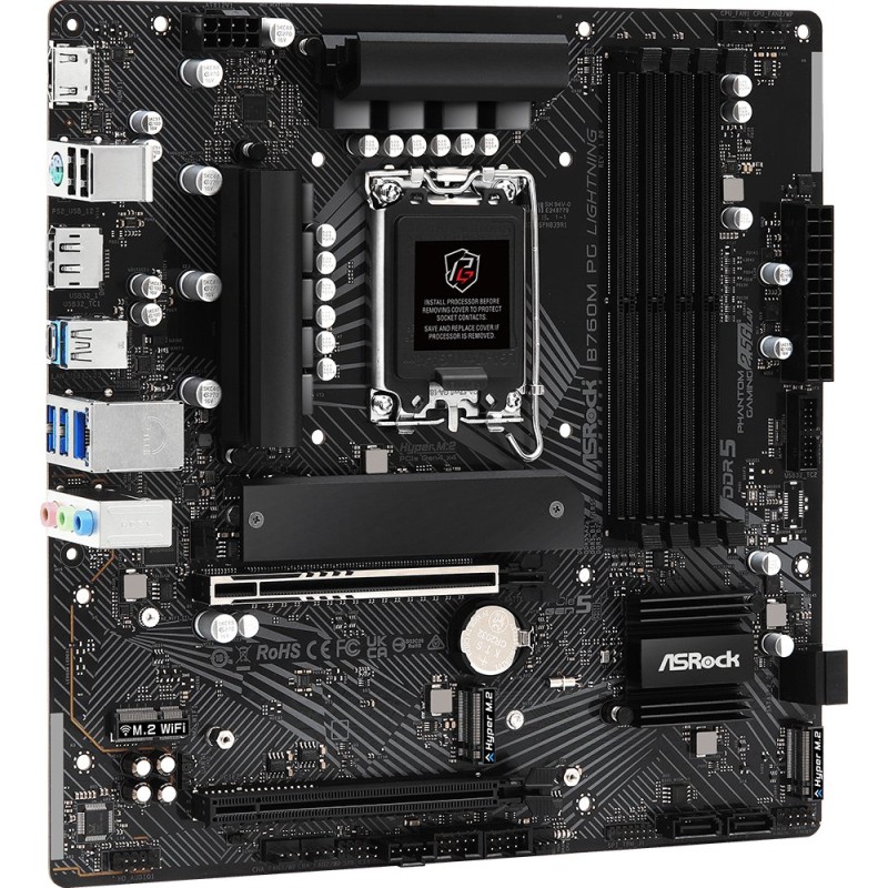 ASRock B760M PG Lightning DDR5 14th, 13th and 12th Gen Micro ATX Motherboard