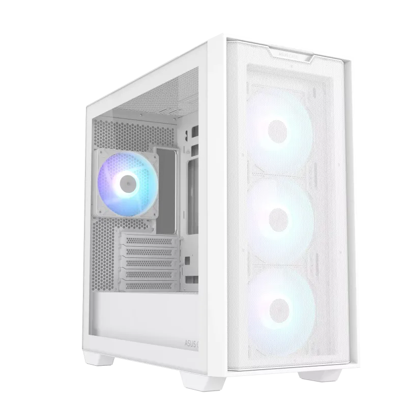 ASUS A21 PLUS BTF Micro-ATX Mid Tower Gaming Case (White)
