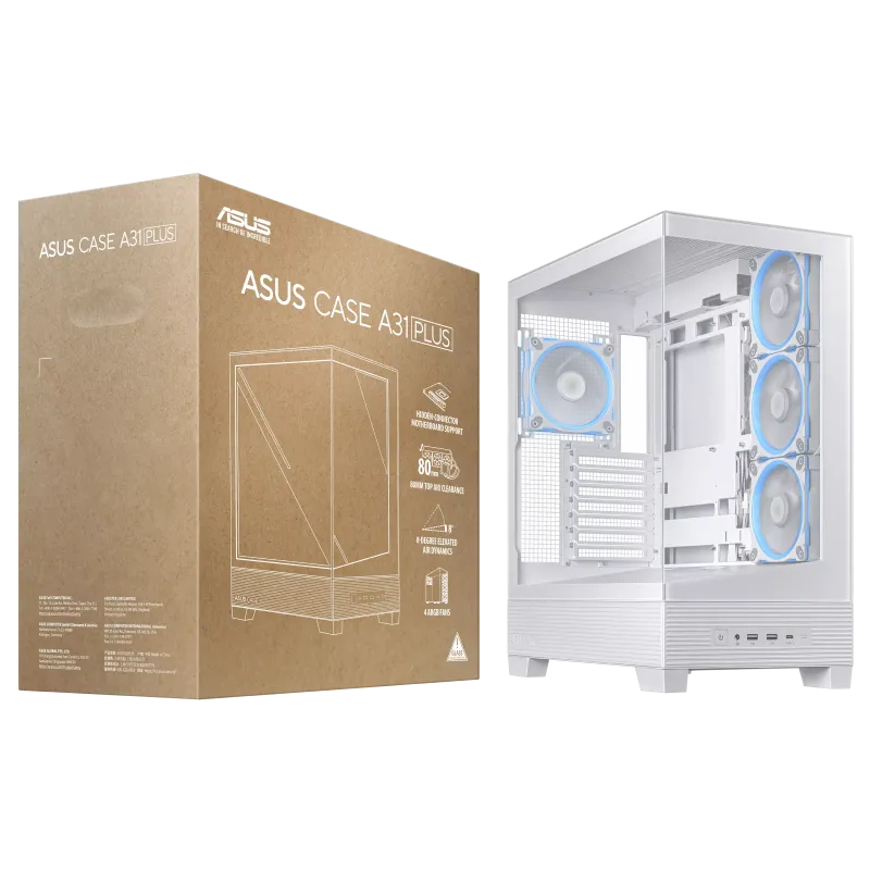 ASUS A31 PLUS ATX Mid-Tower Gaming Casing White