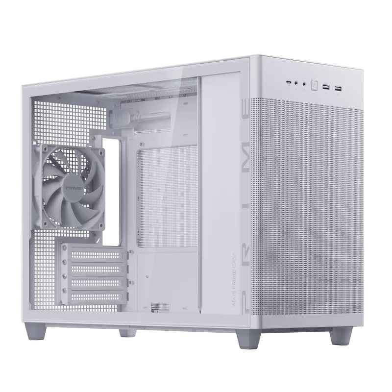 ASUS Prime (AP201) Tempered Glass MicroATX Case - White