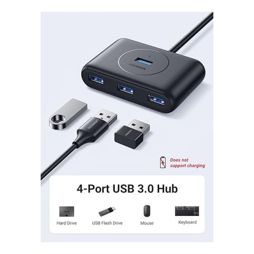 UGREEN CR113 (40850) USB 3.0 Hub with USB-C Port 1M - Black