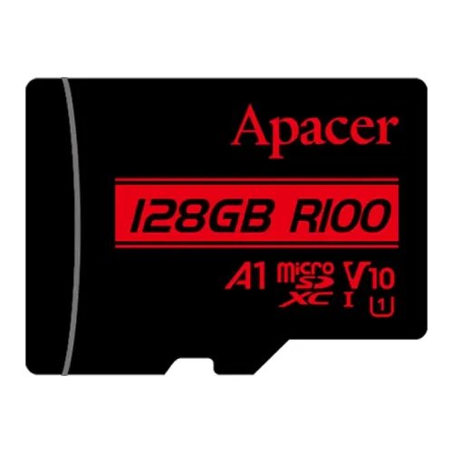 Apacer R100 MicroSDXC UHS-I U1 V10 128GB Class-10 Memory Card with Adapter Apacer R100 MicroSDXC UHS-I U1 V10 128GB Class-10 Memory Card with Adapter