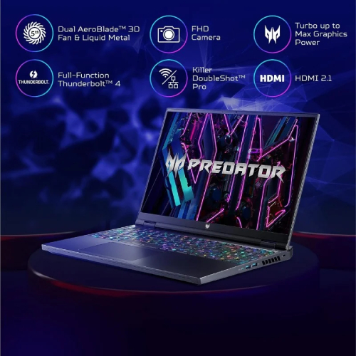 Acer Predator Helios 16 PH16-71-74MN Intel 13th Gen Core I7-13700HX 32GB DDR5 Ram 1TB Gen4 NVME RTX 4070 8GB GDDR6 16 Inch WUXGA IPS 240HZ Gaming Laptop