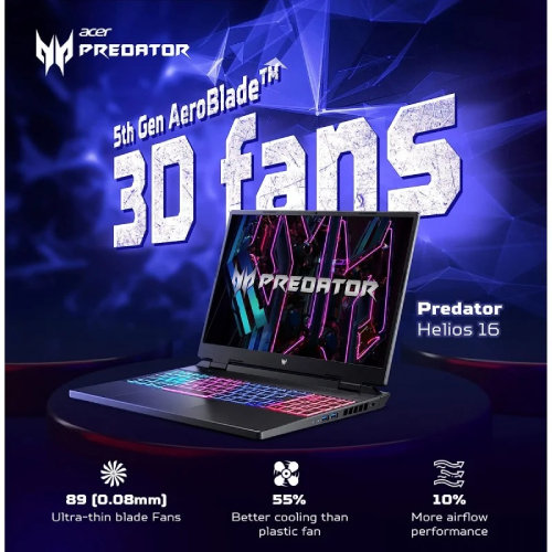 Acer Predator Helios Neo 16 PHN16-71-757P Intel 13th Gen Core I7-13700HX 16GB DDR5 Ram 1TB Gen4 NVME RTX 4050 6GB GDDR6 16 Inch WUXGA IPS 165HZ Gaming Laptop
