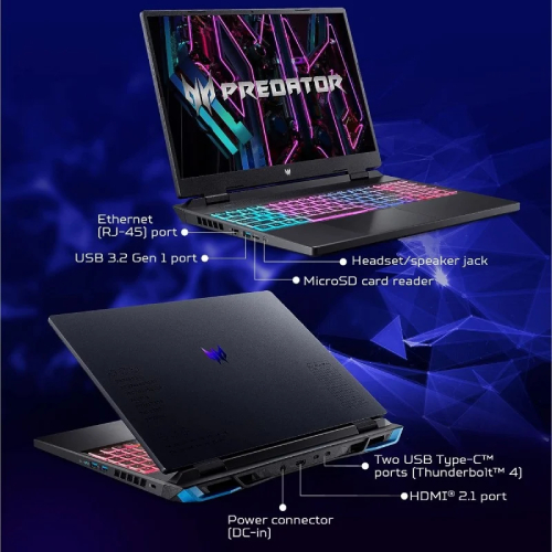 Acer Predator Helios Neo 16 PHN16-71-757P Intel 13th Gen Core I7-13700HX 16GB DDR5 Ram 1TB Gen4 NVME RTX 4050 6GB GDDR6 16 Inch WUXGA IPS 165HZ Gaming Laptop