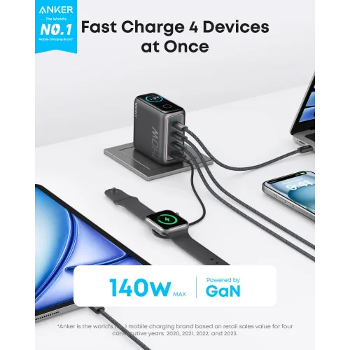 Anker Zolo B2697 140W Fast Charger With Type C to Type C Cable