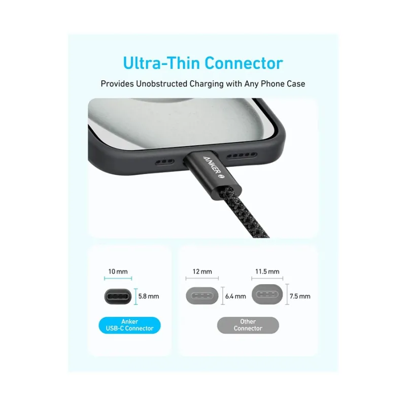 Anker Zolo A8060 240W Type-C Male to Male Charging Data Cable