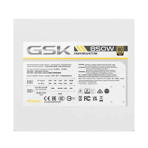 Antec GSK 850W White ATX 3.1 Gold Full Modular Power Supply