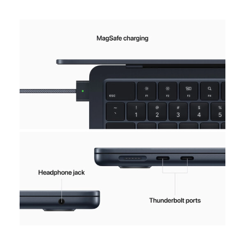 Apple MacBook Air (2022) M2 Chip 13.6-Inch Liquid Retina Display 16GB RAM 256GB SSD Midnight