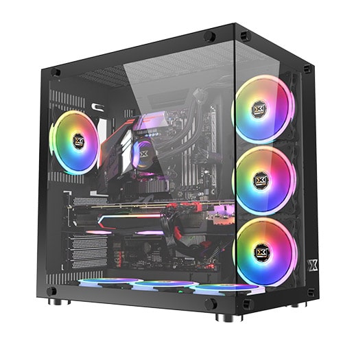 XIGMATEK Aquarius Plus Black Tempered Glass ATX Case With 7Fan