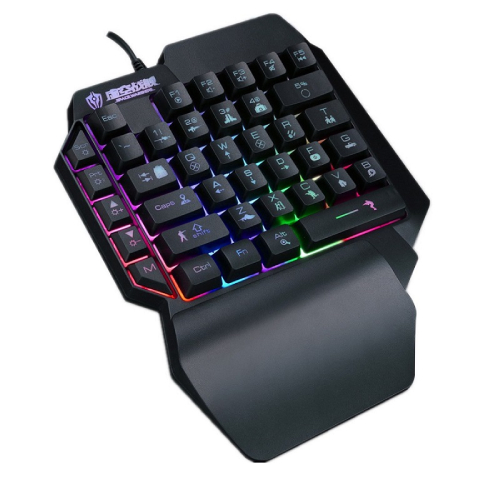 BAJEAL F6 Wired One-handed Gaming Keyboard with LED Backlight