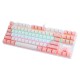 BAJEAL K100 TKL RGB Mechanical Gaming Keyboard (White-Pink)