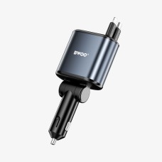 BWOO BO-CC109 120W 4 in 1 Starry Light Car Charger with 2 Retractable Cables
