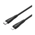 BWOO BO-X318C-L USB Type-C Male to Lightning Male, 1 Meter, Black Charging & Data Cable