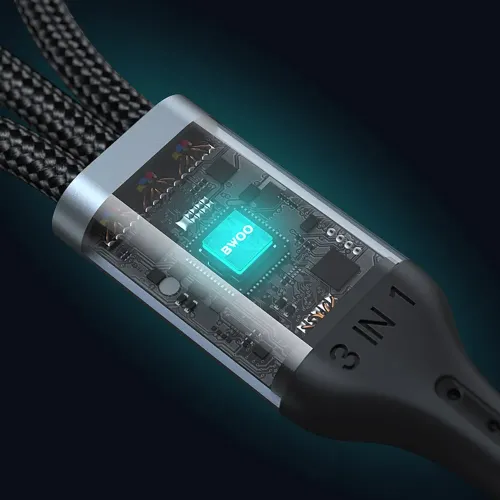 BWOO BO-X274 USB to Type-C/Lighting/Micro USB 3 in 1 Charging Data Cable