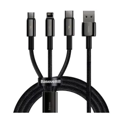 Baseus Tungsten Gold 3 in 1 USB to M+L+C Fast Charging Data Cable
