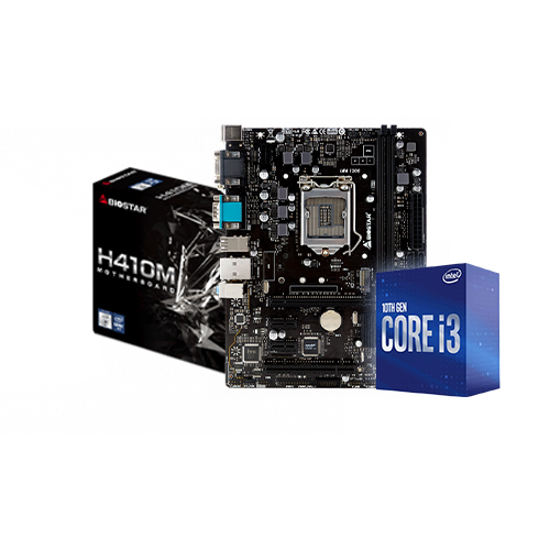 Intel Core I3-10100 & Biostar H410MH Motherboard Processor Combo