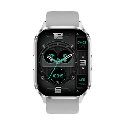 Blisbond Alpha AMOLED Display Bluetooth Calling Smart Watch Silver