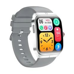 Blisbond Crescent AMOLED Display Bluetooth Calling Smart Watch Silver