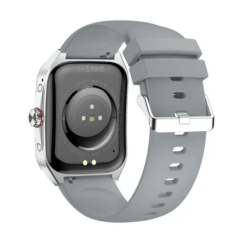 Blisbond Crescent AMOLED Display Bluetooth Calling Smart Watch Silver