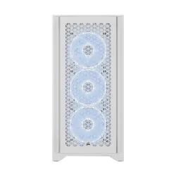 CORSAIR iCUE 4000D RGB AIRFLOW QL Edition Mid Tower True White ATX Gaming Desktop Case