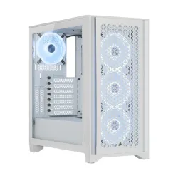 CORSAIR iCUE 4000D RGB AIRFLOW QL Edition Mid Tower True White ATX Gaming Desktop Case