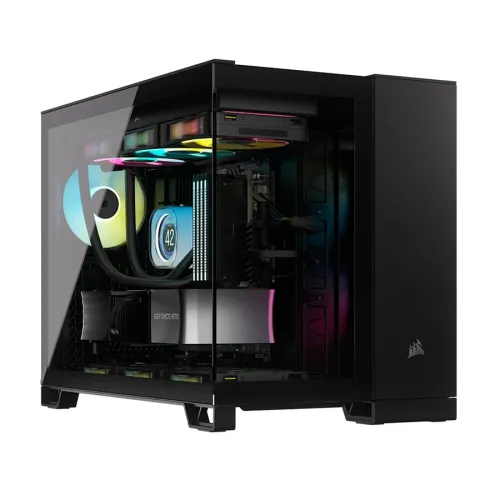 Corsair iCUE LINK 2500X RGB Mid Tower Dual Chamber Black Micro ATX Gaming Desktop Case