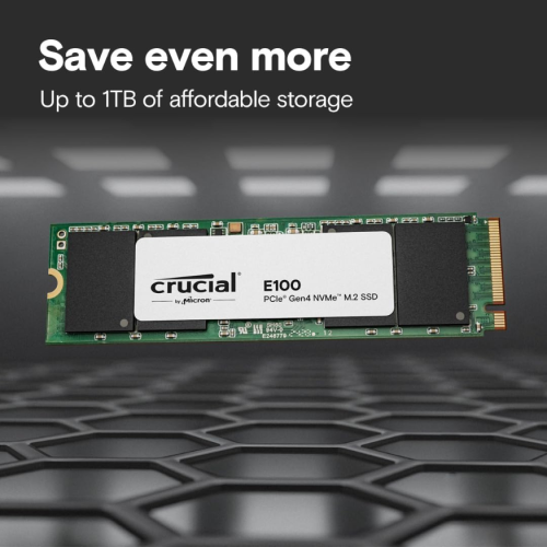 Crucial E100 1TB M.2 NVMe PCIe Gen4 Internal SSD Crucial E100 1TB M.2 NVMe PCIe Gen4 Internal SSD