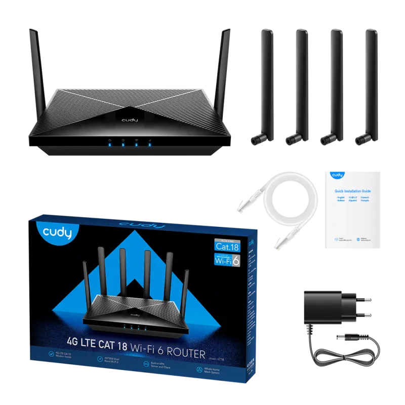 Cudy LT18 4G Cat 18 AX1800 Wi-Fi 6 Router Cudy LT18 4G Cat 18 AX1800 Wi-Fi 6 Router