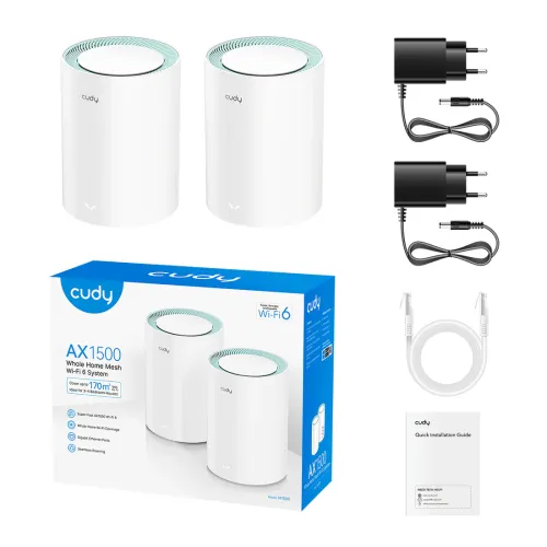 Cudy M1500 AX1500 Mbps Gigabit Dual-Band Mesh Wi-Fi 6 System (2-Pack)