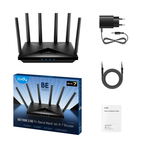 Cudy WR11000 BE11000 Mbps 2.5G Tri-Band Mesh Wi-Fi 7 Router