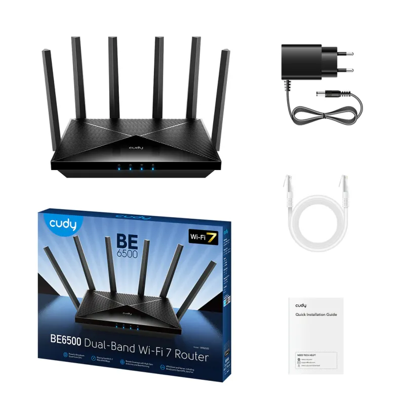 Cudy WR6500 BE6500 Mbps Gigabit Dual-Band Wi-Fi 7 Router Cudy WR6500 BE6500 Mbps Gigabit Dual-Band Wi-Fi 7 Router