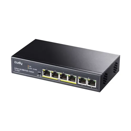 Cudy FS1006P 6 Port 10/100Mbps PoE+ Unmanaged 4 PoE+ Switch with 2 Uplink Port