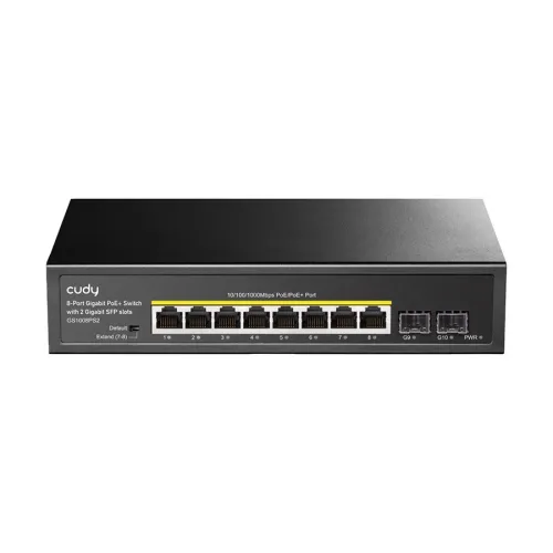 Cudy GS1008PS2 1.0 10 Port (8-Port 10/100/1000Mbps PoE+, 2-Port SFP) Unmanaged Desktop Switch