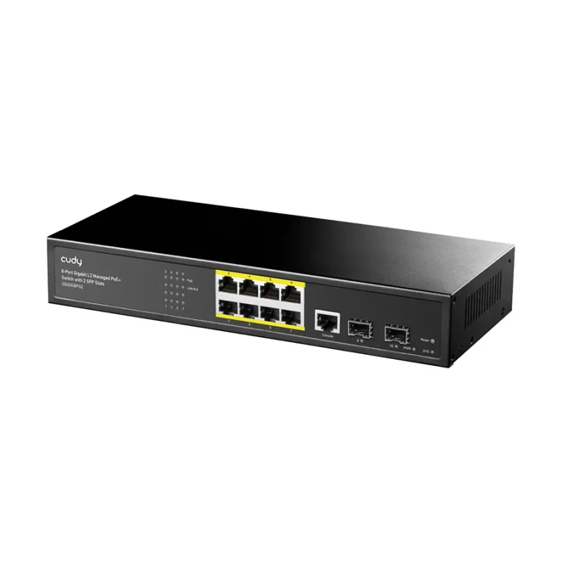 Cudy GS2008PS2 1.0 10 Port (8-Port 10/100/1000Mbps PoE+, 2-Port SFP) L2 Managed Network Switch