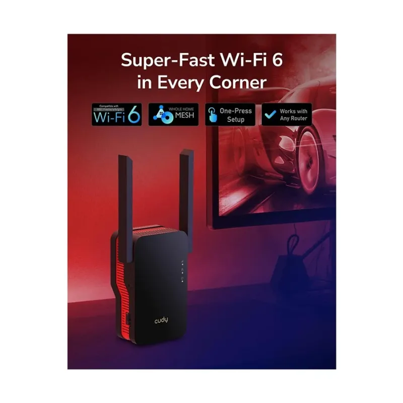 Cudy RE3000 AX3000Mbps Dual Band Wi-Fi 6 Range Extender