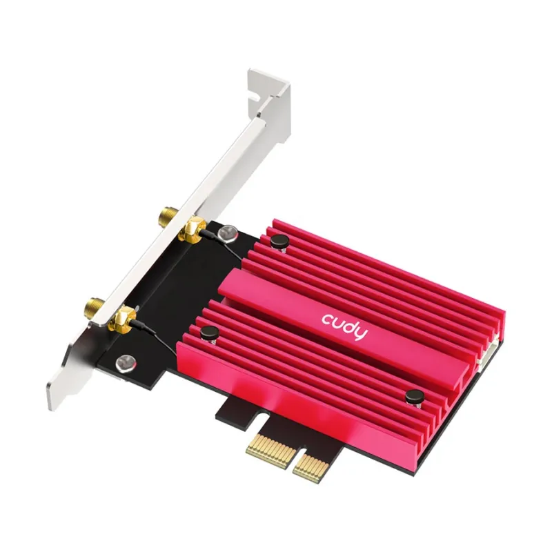 Cudy WE4000 2.0 AX5400 Mbps Tri Band Wi-Fi 6E & Bluetooth 5.3 PCI Express Network Adapter Cudy WE4000 2.0 AX5400 Mbps Tri Band Wi-Fi 6E & Bluetooth 5.3 PCI Express Network Adapter