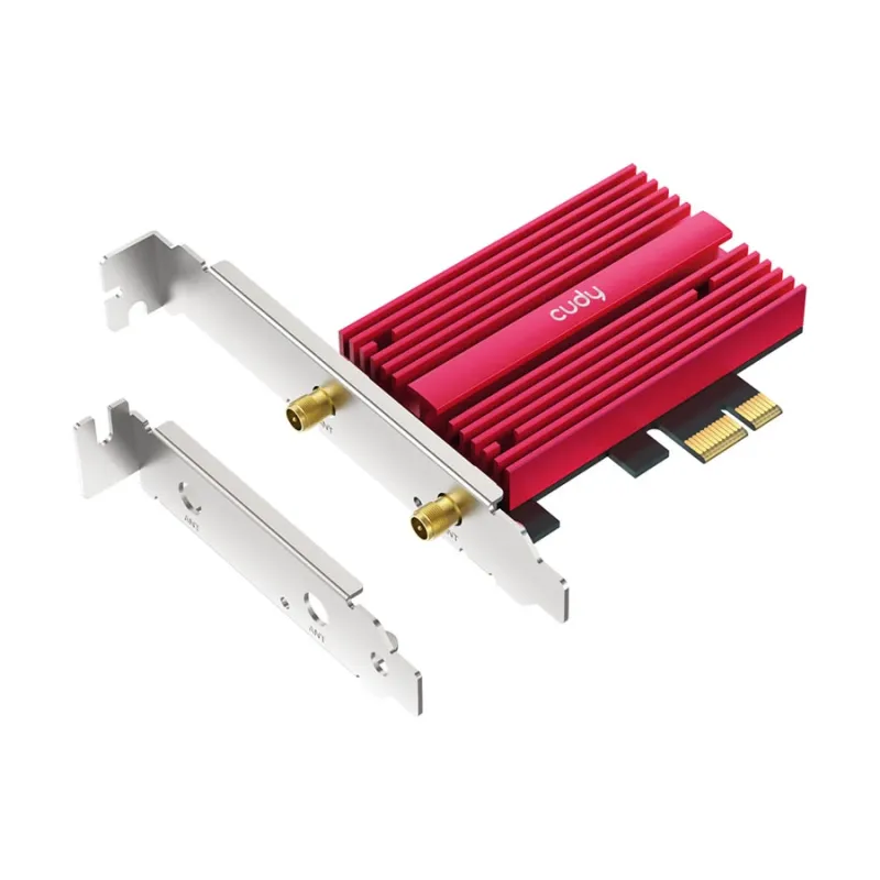 Cudy WE4000 2.0 AX5400 Mbps Tri Band Wi-Fi 6E & Bluetooth 5.3 PCI Express Network Adapter Cudy WE4000 2.0 AX5400 Mbps Tri Band Wi-Fi 6E & Bluetooth 5.3 PCI Express Network Adapter
