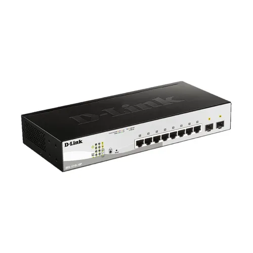 D-Link DGS-1210-10P Gigabit 10-Port (8 PoE & 2 Gigabit SFP) Smart Managed PoE Switch